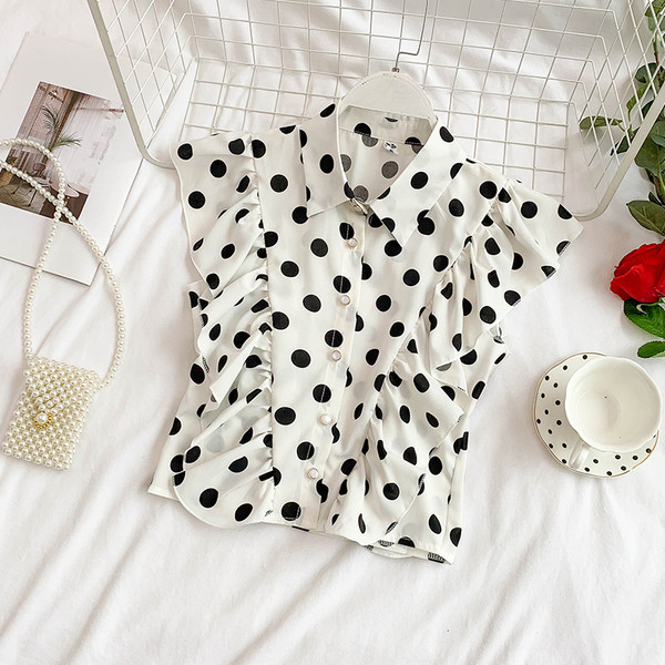 Cămașă modernă de damă cu buline în patru culori