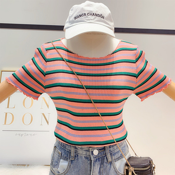 Bluză de damă modernă de culoare cu mâneci scurte în trei culori