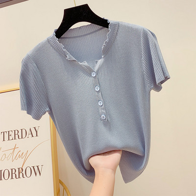 Bluza de dama cu nasturi si maneca scurta