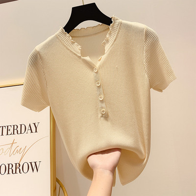 Bluza de dama cu nasturi si maneca scurta