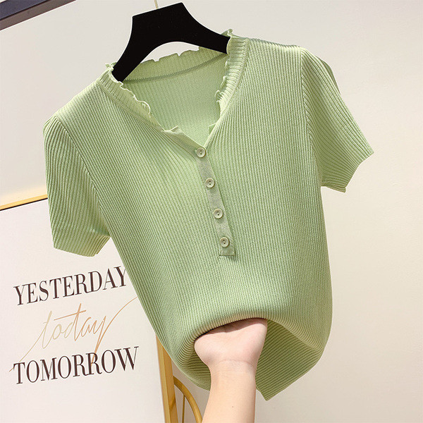 Bluza de dama cu nasturi si maneca scurta