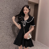 Rochie casual dama - model croiat in culoarea neagra