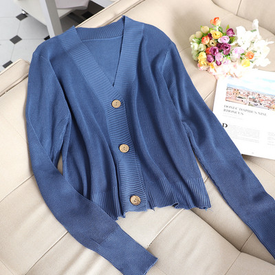 Vesta casual dama cu nasturi si maneci lungi