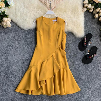 Rochie elegantă de damă, cu decolteu O, în mai multe culori diferite