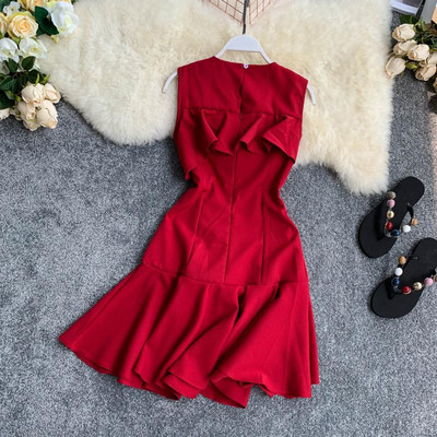 Rochie elegantă de damă, cu decolteu O, în mai multe culori diferite