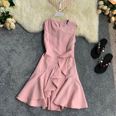 Rochie elegantă de damă, cu decolteu O, în mai multe culori diferite