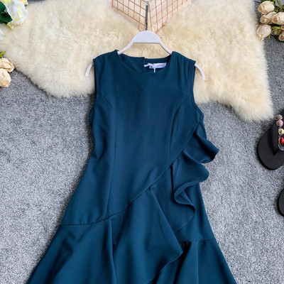 Rochie elegantă de damă, cu decolteu O, în mai multe culori diferite