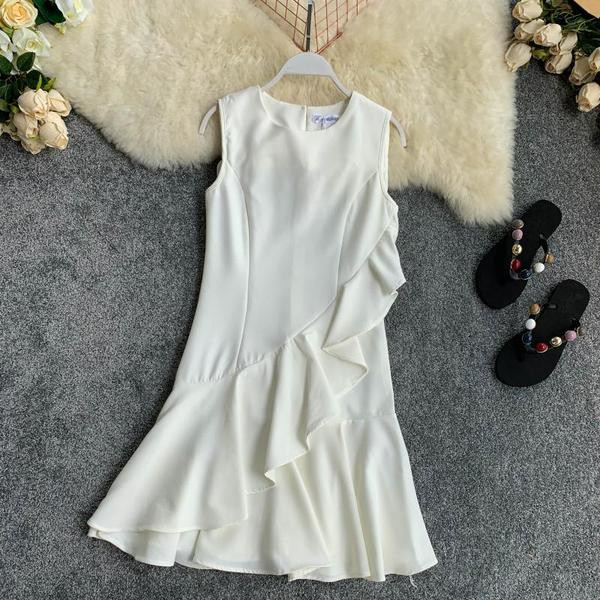 Rochie elegantă de damă, cu decolteu O, în mai multe culori diferite