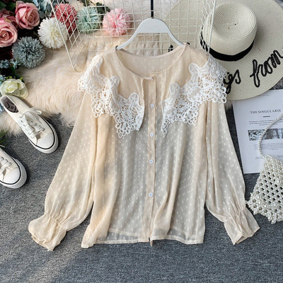 Cămașă de damă cu dantelă în trei culori