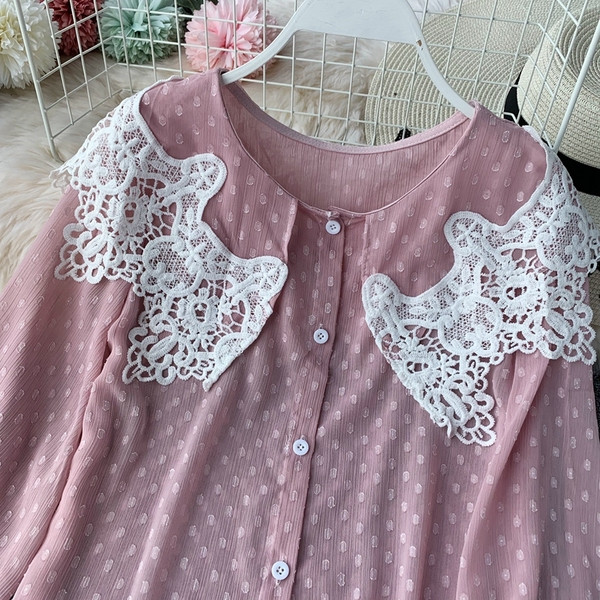 Cămașă de damă cu dantelă în trei culori