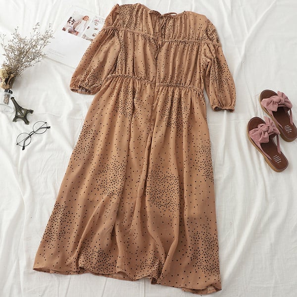 Rochie de dama croiala cu maneci 3/4 in doua culori