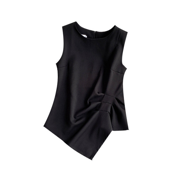 Maiou modern de damă model asimetric în alb și negru