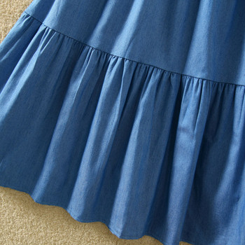 Fusta casual de dama cu cravate in albastru