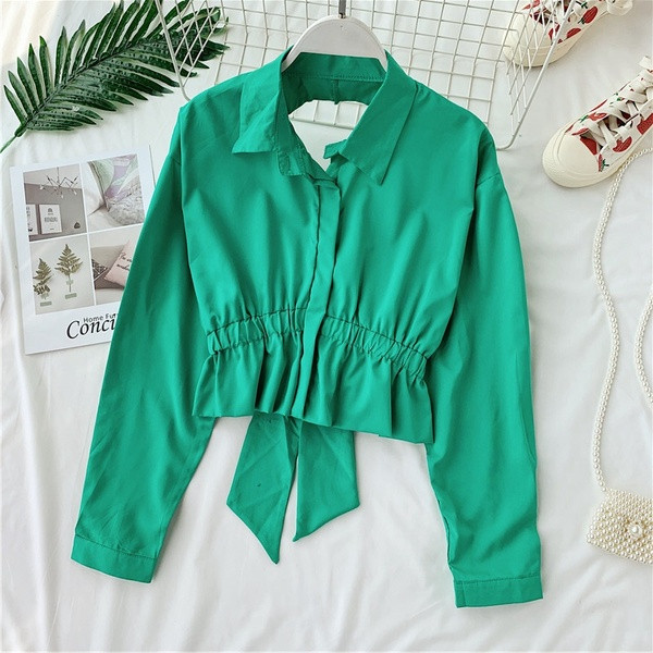 Cămașă modernă de damă cu guler în patru culori