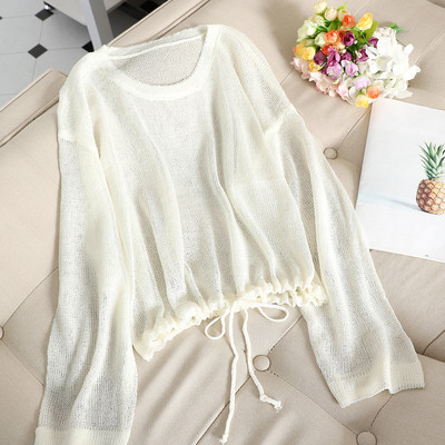 Bluza de dama in mai multe culori cu cravate si maneci lungi