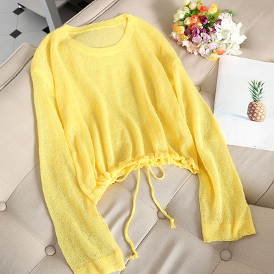 Bluza de dama in mai multe culori cu cravate si maneci lungi