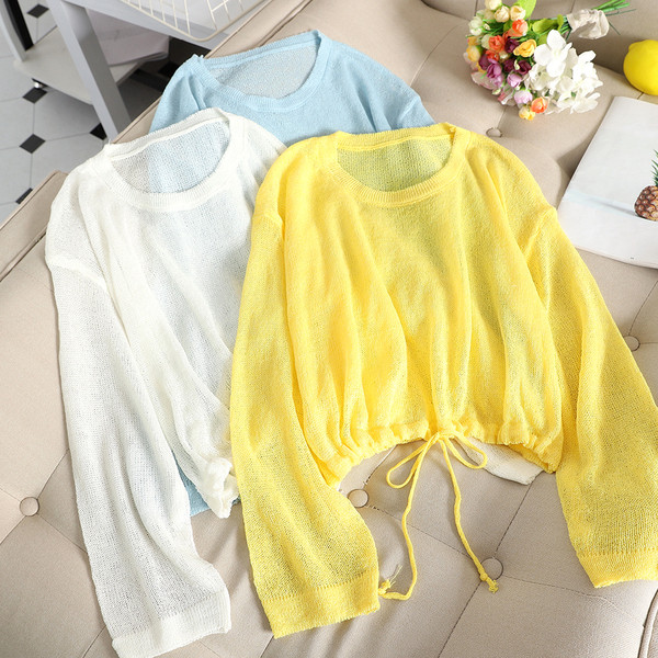 Bluza de dama in mai multe culori cu cravate si maneci lungi