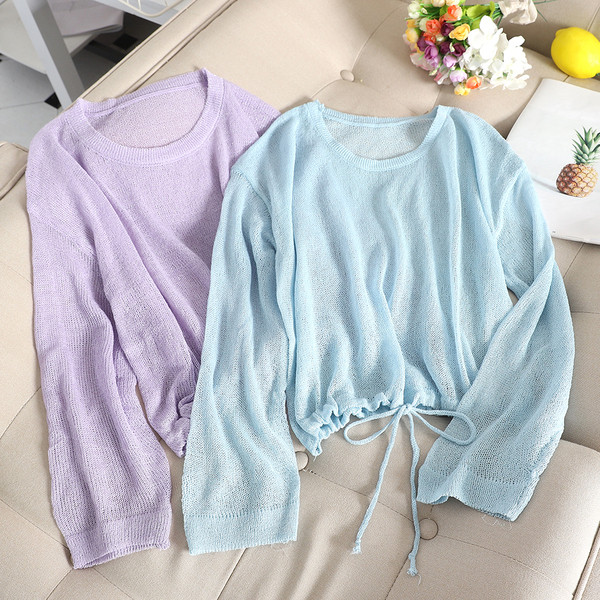 Bluza de dama in mai multe culori cu cravate si maneci lungi