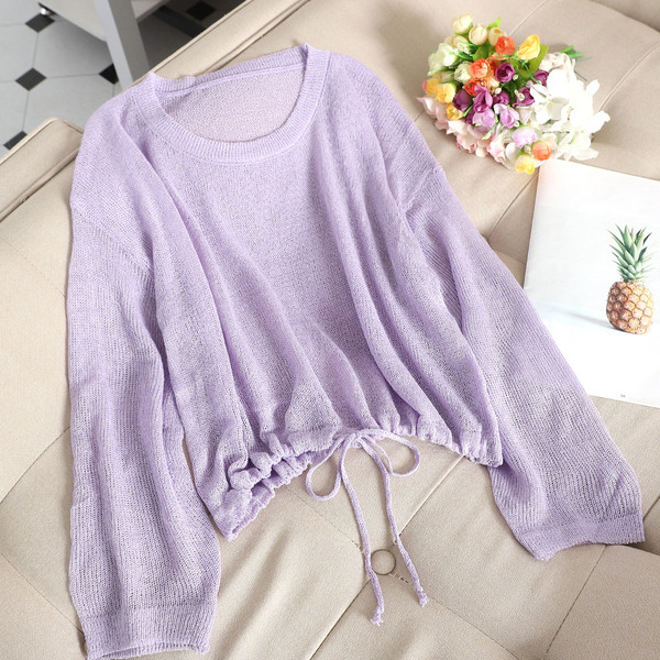 Bluza de dama in mai multe culori cu cravate si maneci lungi