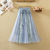 Fusta de dama eleganta cu tul si dantela in mai multe culori