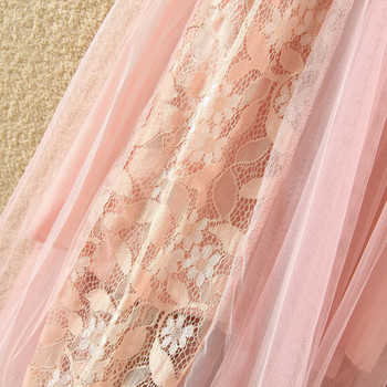 Fusta de dama eleganta cu tul si dantela in mai multe culori