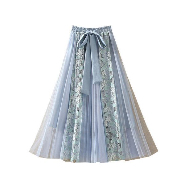 Fusta de dama eleganta cu tul si dantela in mai multe culori