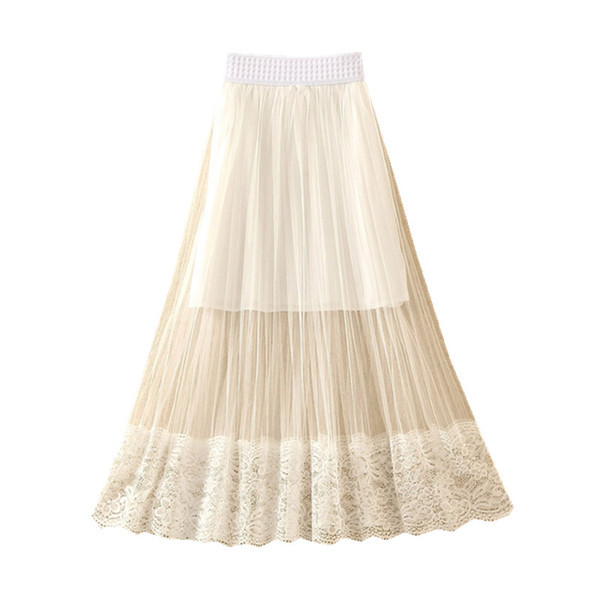 Fusta de dama moderna cu tul in alb si negru