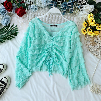 Bluza de dama cu decolteu in V in mai multe culori