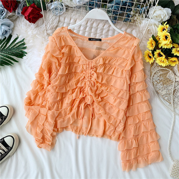 Bluza de dama cu decolteu in V in mai multe culori