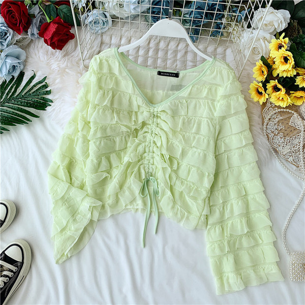 Bluza de dama cu decolteu in V in mai multe culori