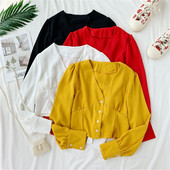 Cămașă de damă cu mâneci lungi și nasturi