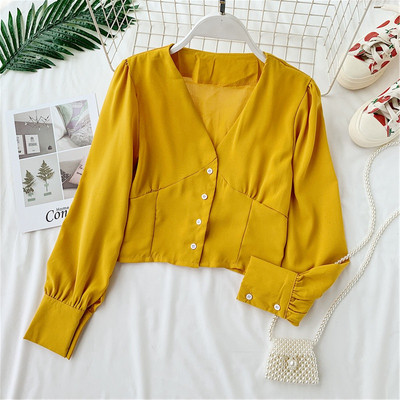 Cămașă de damă cu mâneci lungi și nasturi