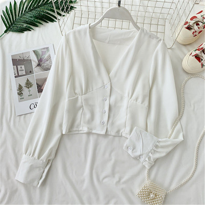 Cămașă de damă cu mâneci lungi și nasturi