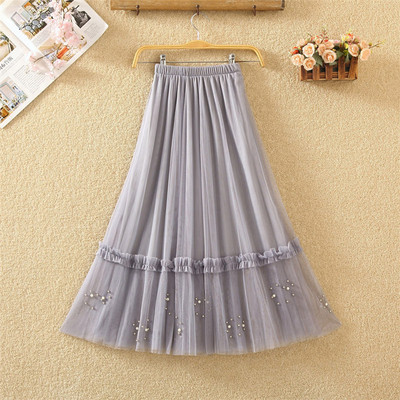 Fusta de dama moderna cu perle in mai multe culori