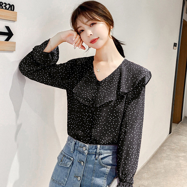 Cămașă modernă de damă în roșu și negru cu mâneci lungi