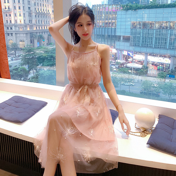 Rochie de dama eleganta cu bretele subtiri in doua culori