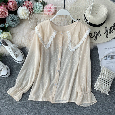 Cămașă de damă cu dantelă în trei culori