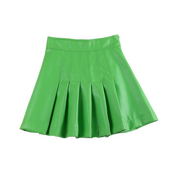 Fusta de dama moderna in albastru si verde cu fermoar