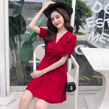 Rochie casual dama - model croiat in doua culori