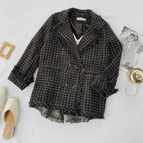 Geaca de dama eleganta cu inchidere dubla in doua culori