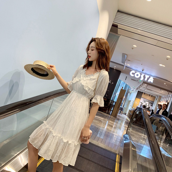 Rochie casual de dama lunga in doua culori cu decolteu in V