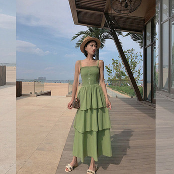 Rochie casual de dama cu bretele subtiri