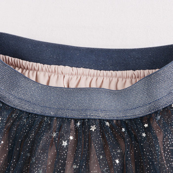 Fusta de dama actuala cu tul in trei culori