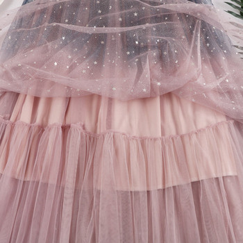 Fusta de dama actuala cu tul in trei culori