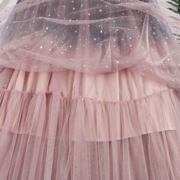 Fusta de dama actuala cu tul in trei culori