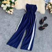 Salopeta dama fara bretele cu bordura in doua culori