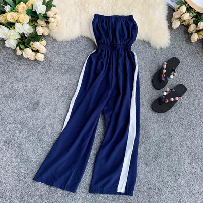 Salopeta dama fara bretele cu bordura in doua culori