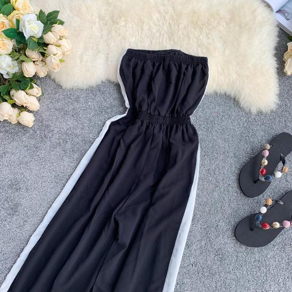 Salopeta dama fara bretele cu bordura in doua culori