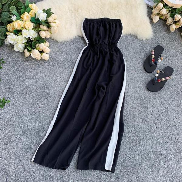 Salopeta dama fara bretele cu bordura in doua culori