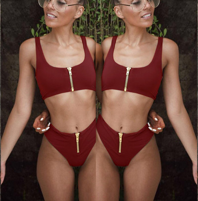 Γυναικείο κομψό μαγιό με φερμουάρ